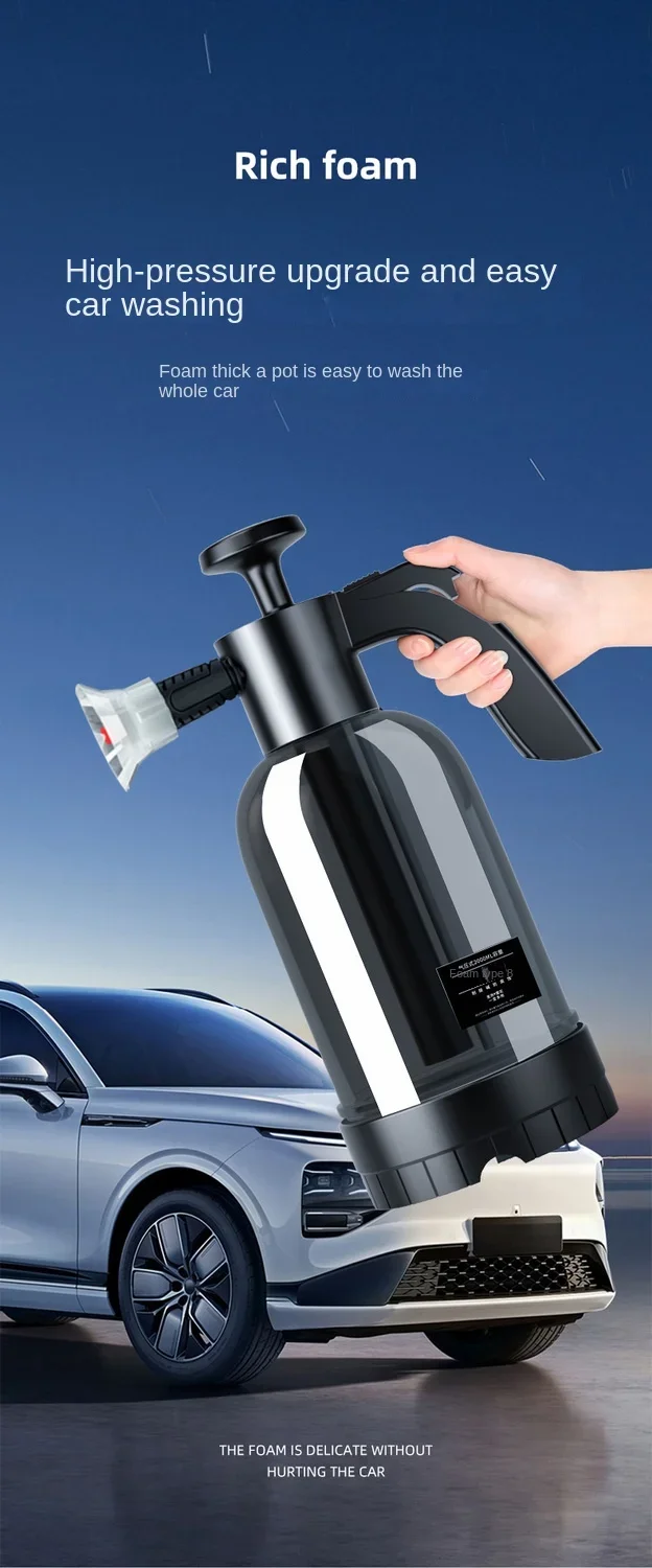 2L Manueller Schneeschaumsprüher – Handpumpen-Autowaschflasche mit 3 Düsen – Detail 2
