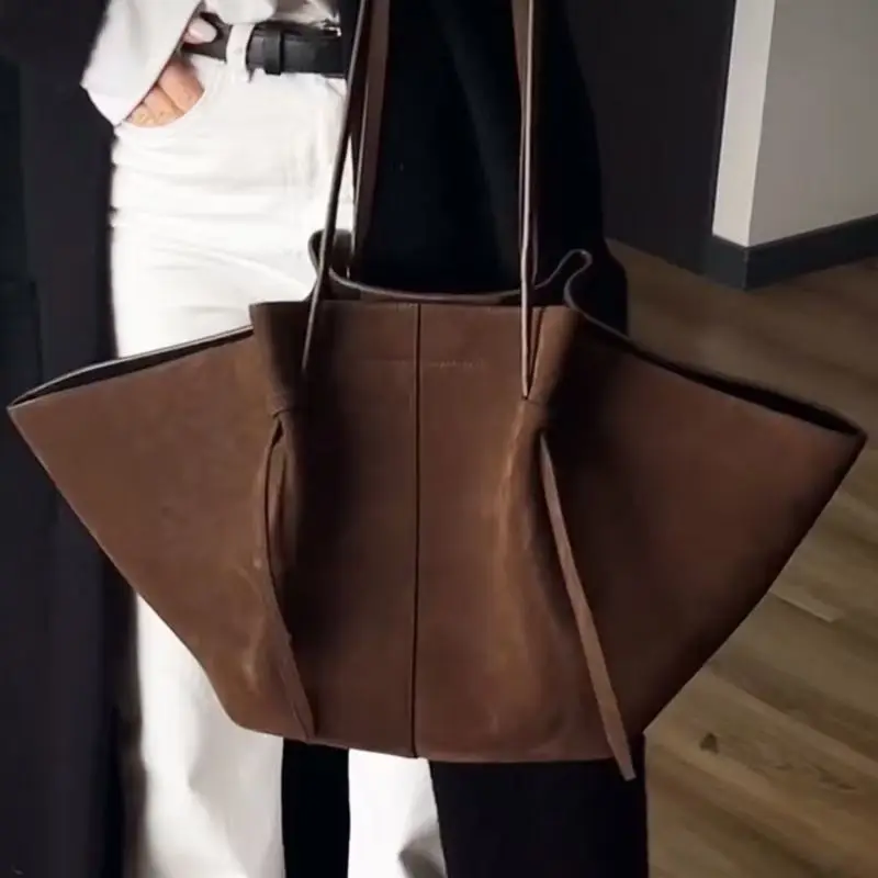 

Designer Frosted Suede Tote Bag Handheld Wing Bag Large-capacity Women's Bag Underarm Bag Chic Shopping Bag Storage With Wallet