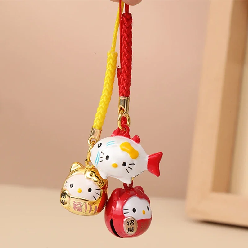 Sanrio Hello Kitty Bells wisiorek breloczek kreskówka Anime charmsy do telefonu dziewczynka do torby samochodu wisiorki akcesoria do wystroju wnętrz