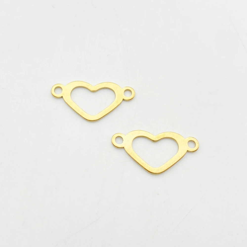 

Heart Shape Gold Color Jewelry Accessories Stainless Steel 5Pcs/Lot 0.9*0.44inch(23*11mm) Hearts Bracelet Connectors Diy Making