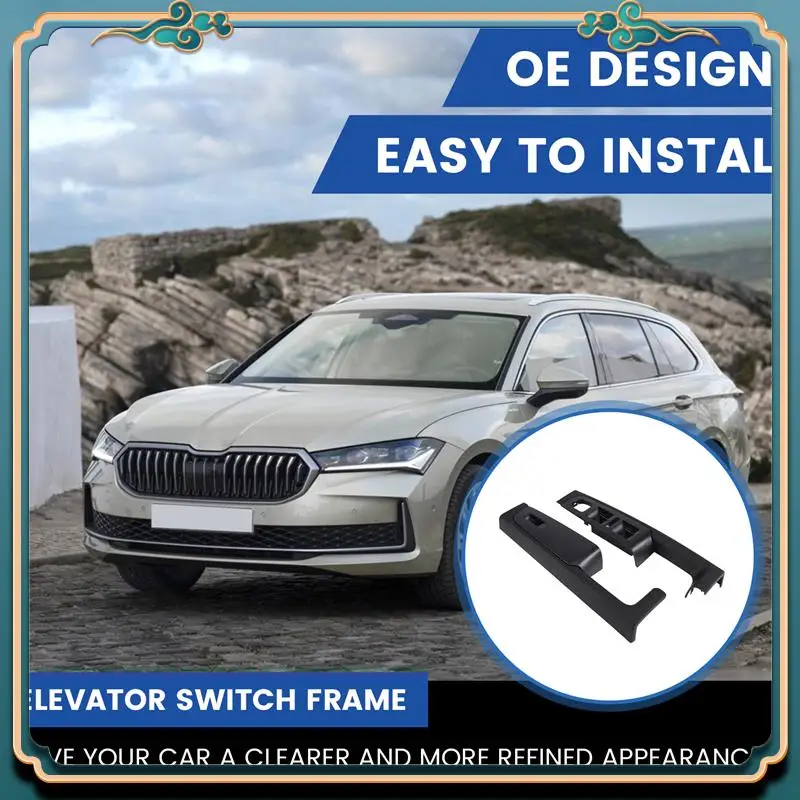 

L39A-For Skoda Superb Door Handle Front Left And Right Door Armrest Box Inner Handle Frame, The Lifter Switch Box Black