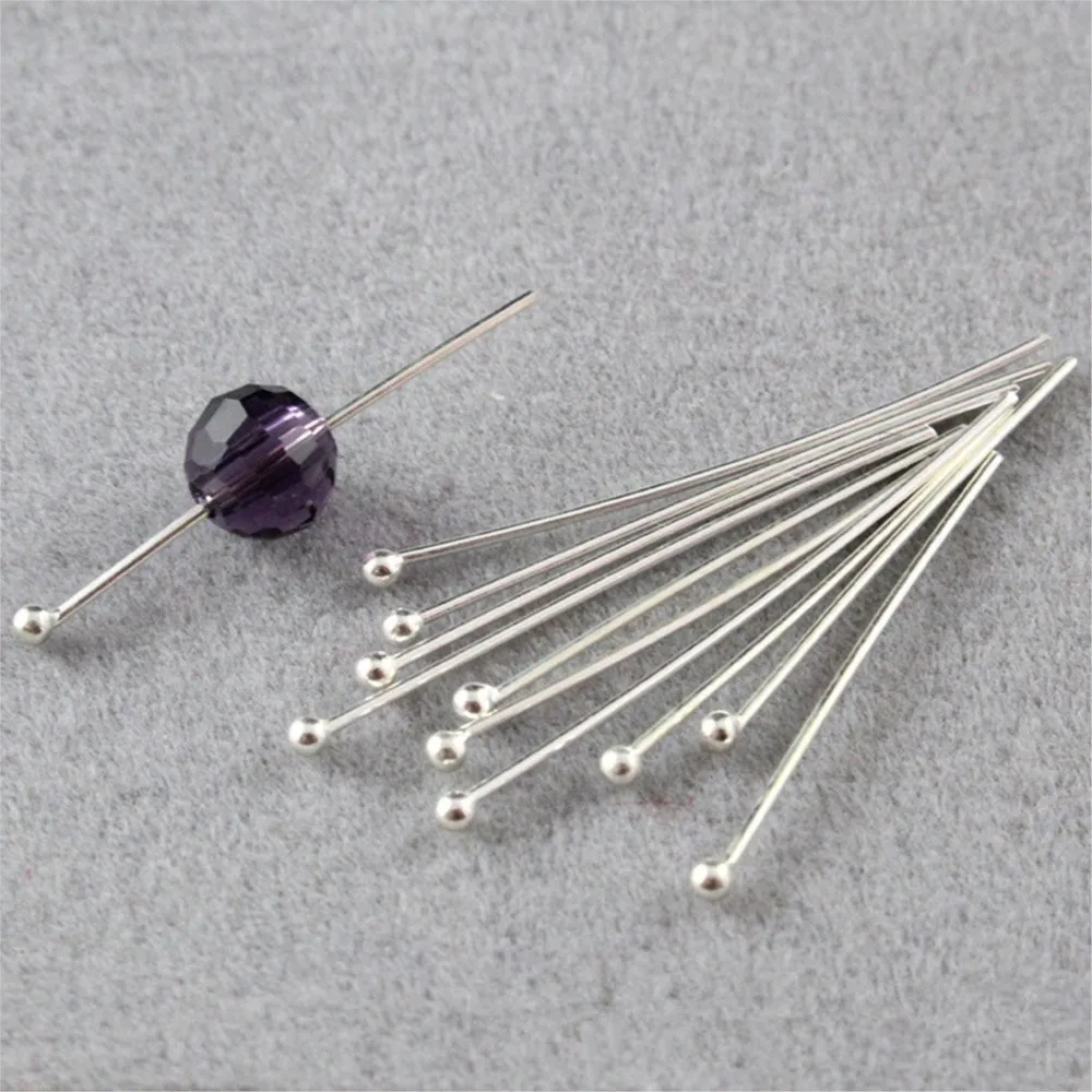 100pcs Round Ball Head Pins Flexible Easy Use for DIY Earring Bracelet Jewelry Bead Threading Make