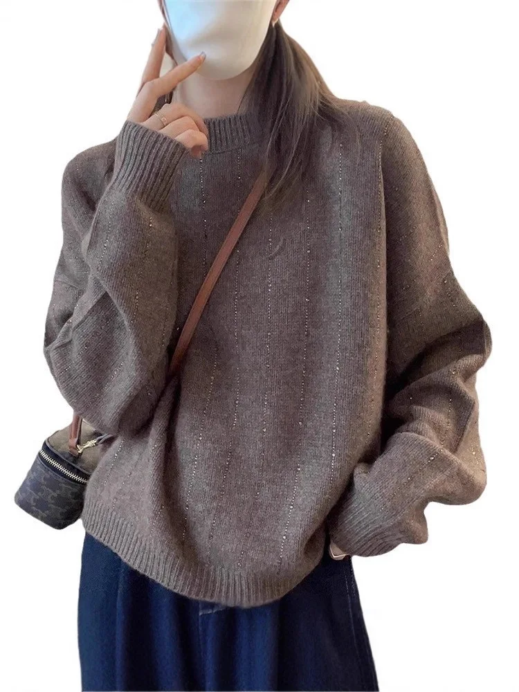 Pulôver mulher roupas nova tricô camisa de lã primavera outono quente malhas manga longa topos moda feminina camisola curta