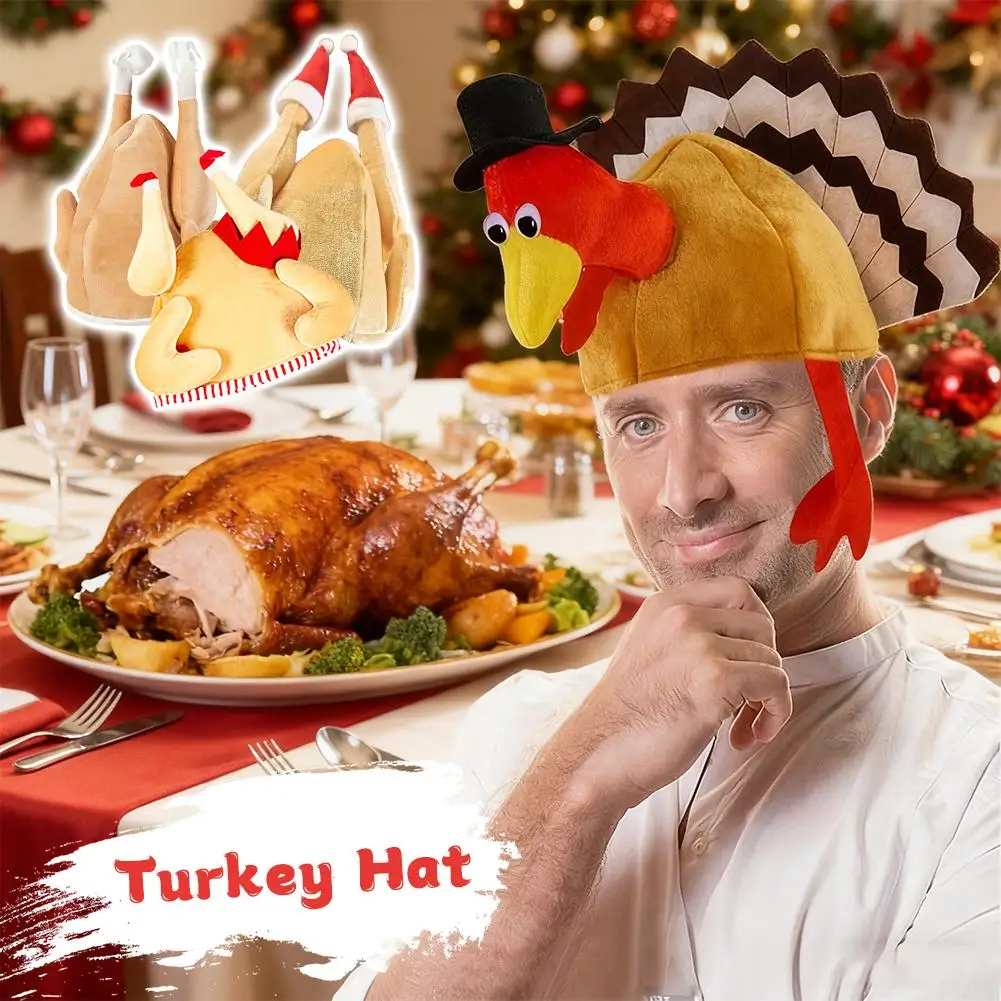 مضحك قبعة تركيا المحمصة أفخم عيد الميلاد عيد الشكر الديكور كرنفال زي فستان حفلة احتفالية قبعة هدية