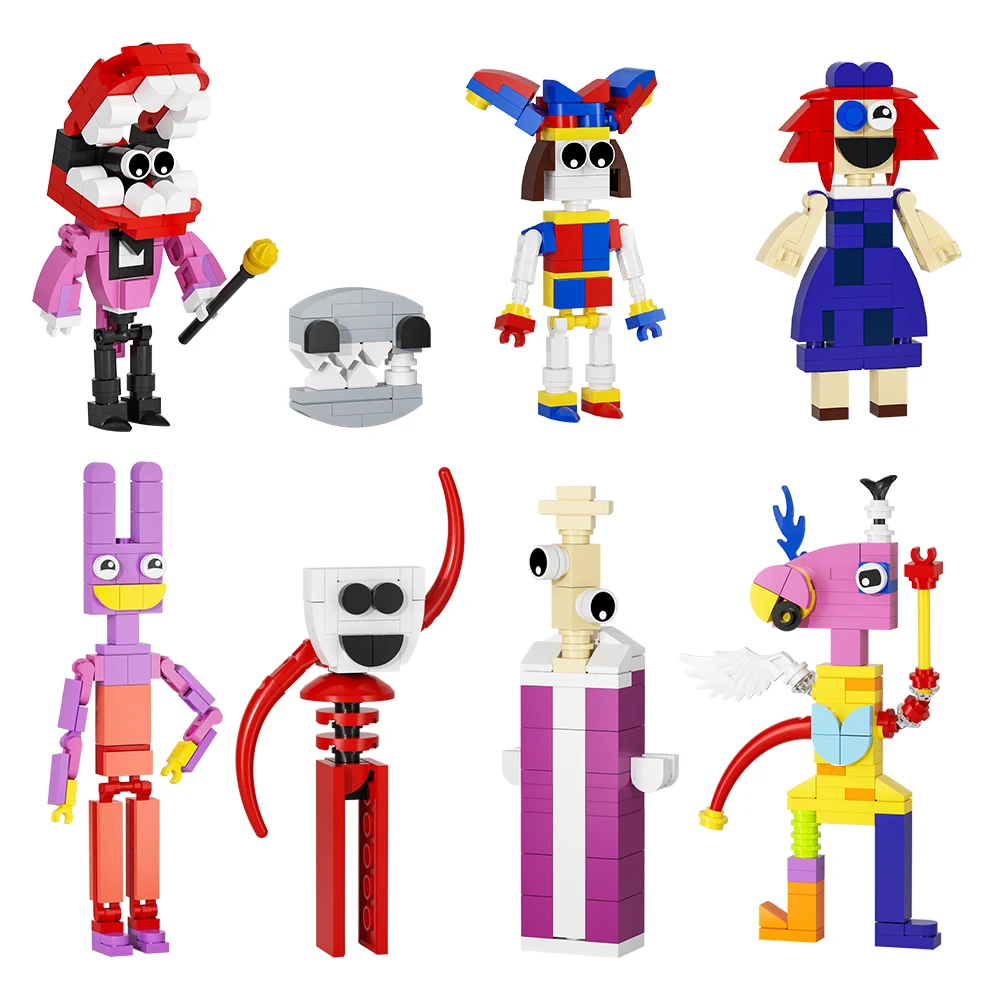 MOC Digitale Zirkus Modell Bausteine Magie Zirkus Nette Cartoon Digitale Aktivität Figur Zusammengebaute Ziegel Spielzeug DIY Kreative Geschenk