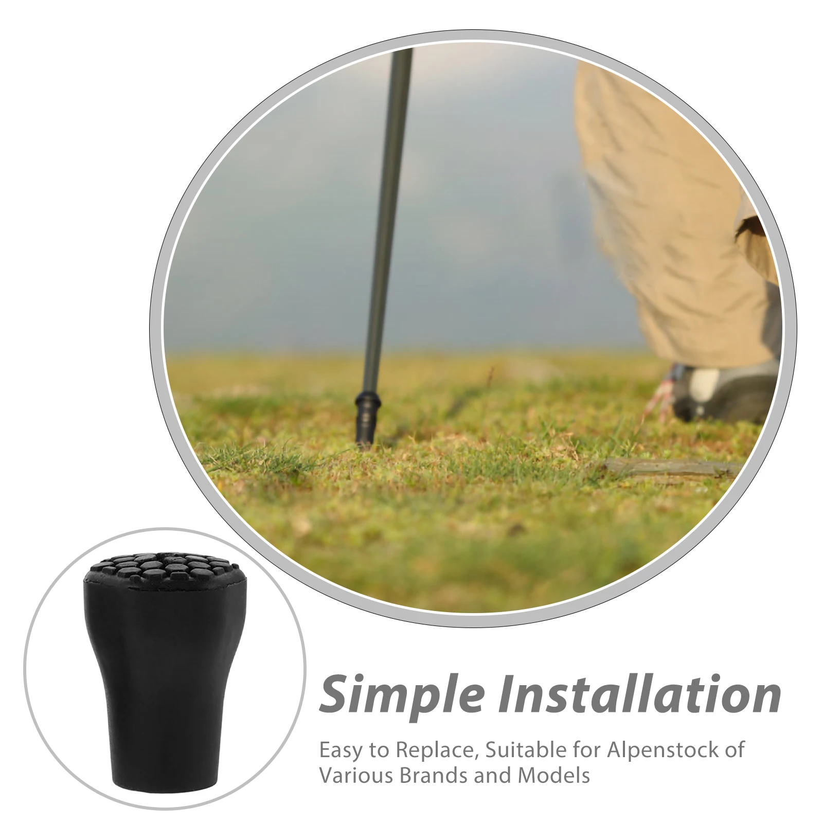 

6pcs Trekking Pole Tips Walking Stick Accessories Durable Non Slip Shockproof Crutch Feet Protectors For Hiking Camping