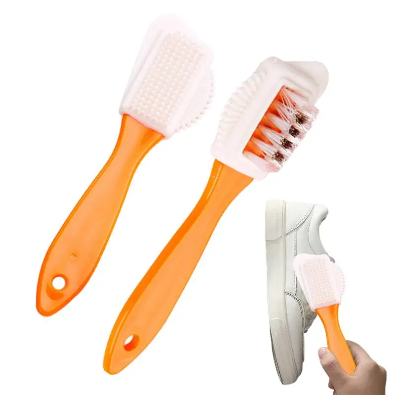 Nazik Ayakkabı Fırçası 2 Parça Yumuşak Kıl Ovma Fırçası Ayakkabı Bakımı Temizleme Sert Fırça Çok Fonksiyonlu Ayakkabı Bakır Kıl fırça