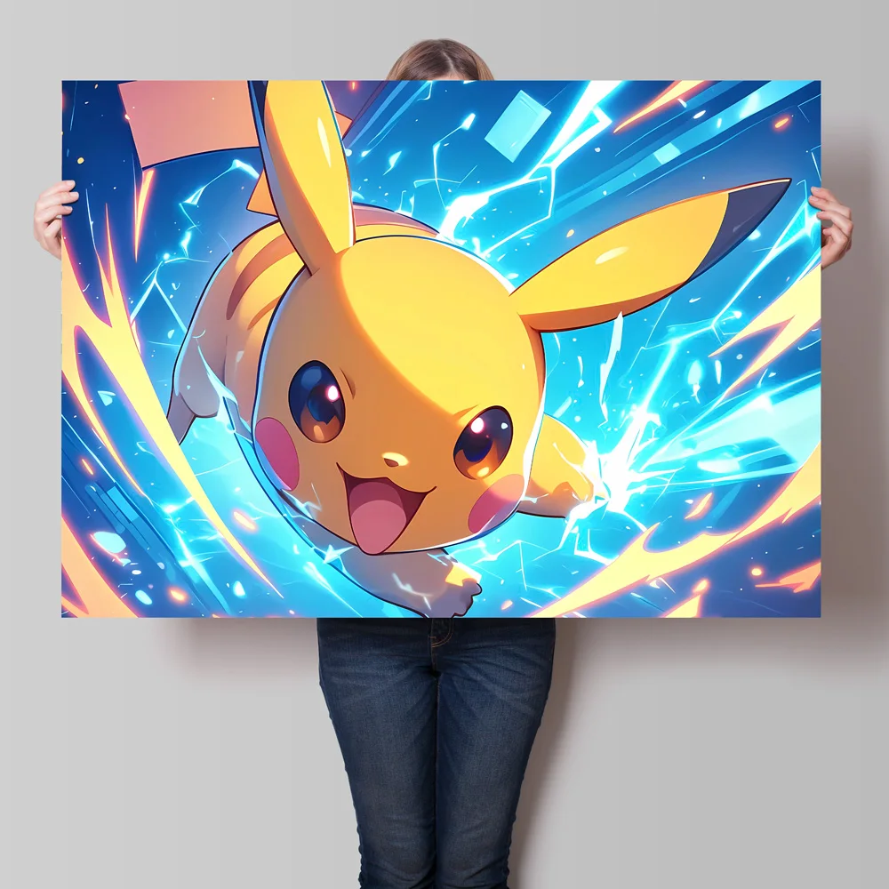 1pc frameless Canvas Paintings Pokemon Pikachu Squirtle Japanese Classic Anime Cuadros Best Poster Toys Christmas Gifts Painting