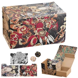 OPCG Deck Box Organizer 100+Side Insert Magnetic Drawer Box TCG YGO Trading Card Storage Box TCG Sleeves Magnetic PU leather Box