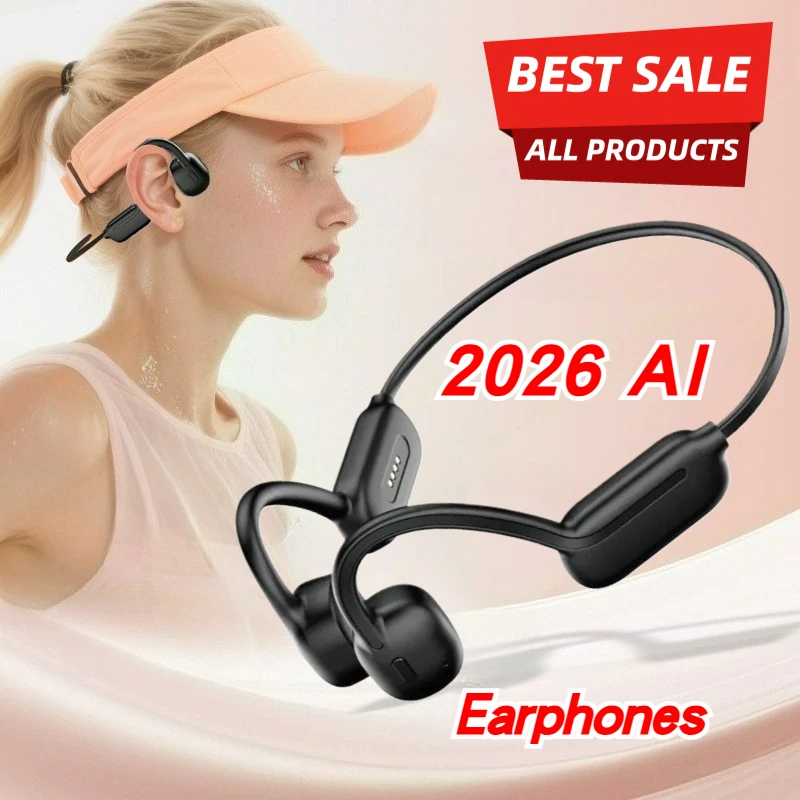 

AI Bone Conduction Swimming Headphones IPX8 Waterproof MP3 Player Wireless Bluetooth Earphones with Mic for Android iOS Phone