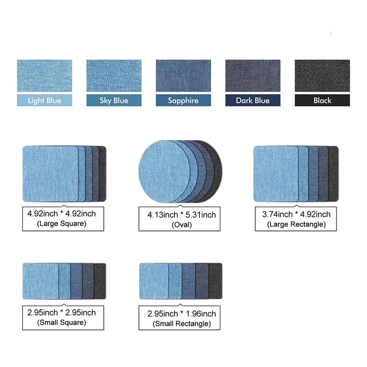 AT13 25PCS Iron on Patches for Clothing Repair, Jean Patches for Outside, Sew on Iron on Patches for Jeans Kits