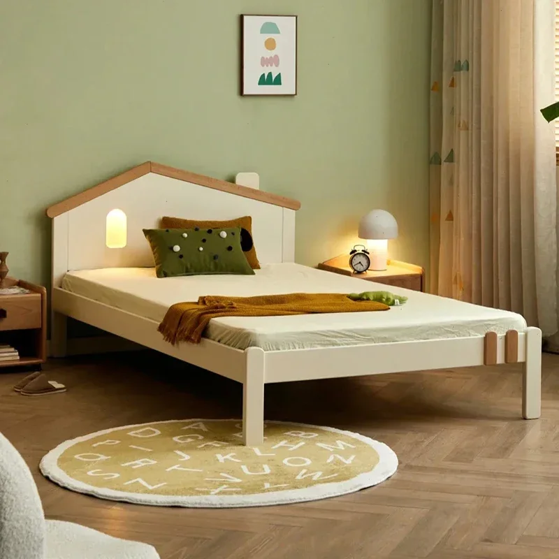 Fabricante de muebles personalizados, cama de madera para dormitorio infantil, cama individual doble, cama cómoda y suave