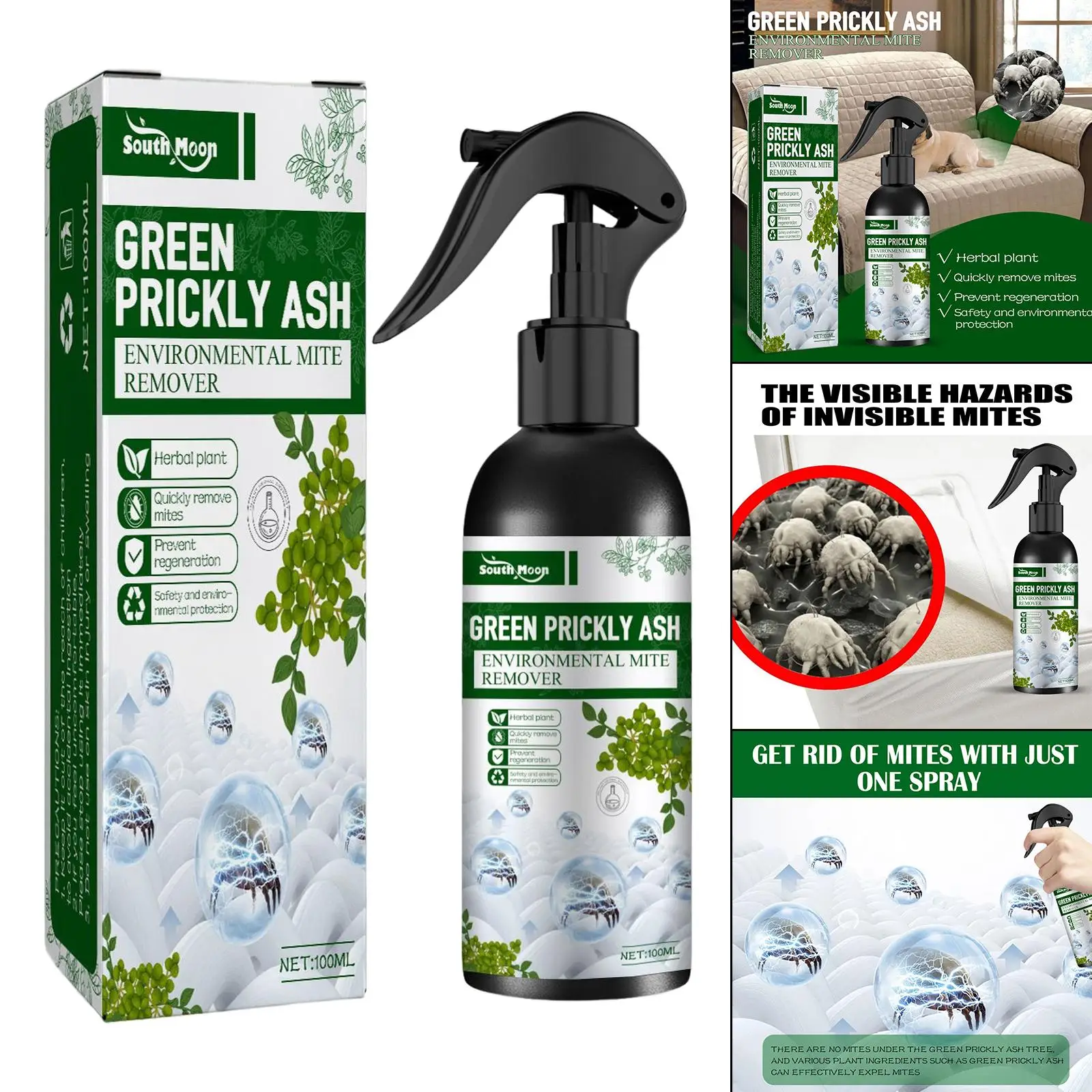 Mite Spray Natural Bed Bug and Dust Mite Spray for Furniture Carpet