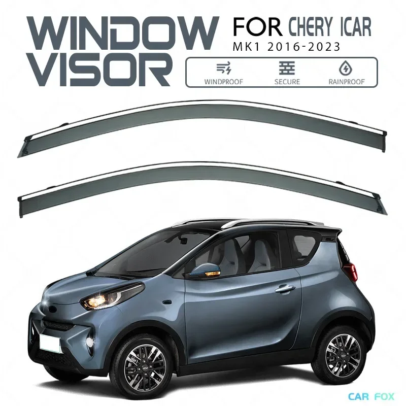 Fit for Chery iCar Window visor 2016-2023 Car Sun Rain Guard Vent Shade Deflector Wind Weathershield Moulding Trim