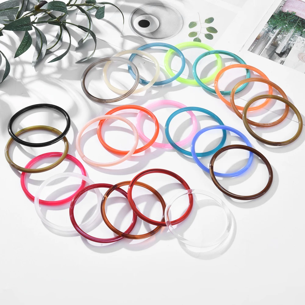 Vintage Round Texture Acrylic Bangles for Women Fashion Elegant Smudged Acrylic Bangles Bracelet Holiday Jewelry Gift New
