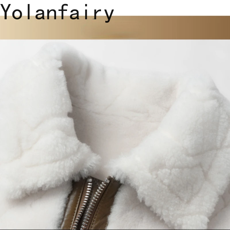 YOLANFAIRY-abrigo de piel de oveja auténtica para hombre, ropa de lujo, chaquetas gruesas de invierno, abrigos de lana 2024