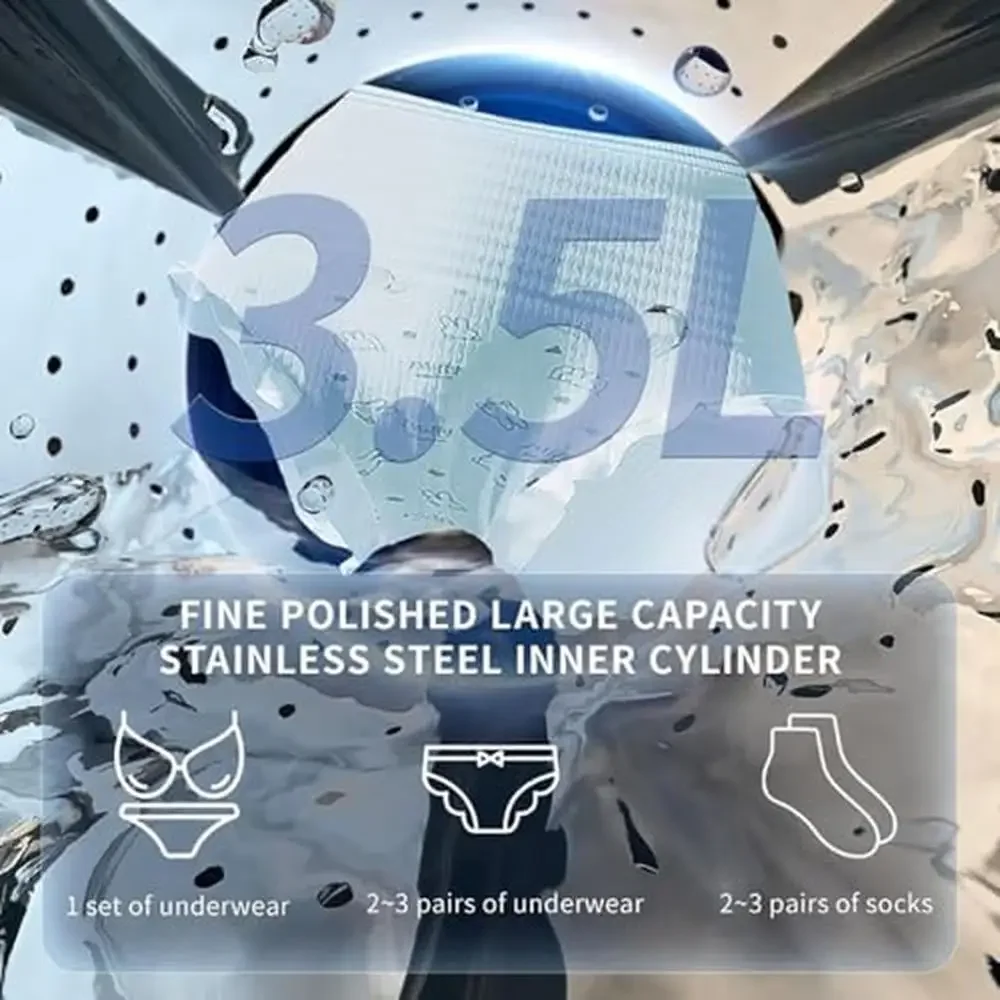 غسالة ذات أسطوانة أمامية محمولة، تجفيف ذكي مضاد للسقوط، مجفف غسالة مثبت على الحائط بسعة 3.7 كجم، جسم منحني، عملية هادئة