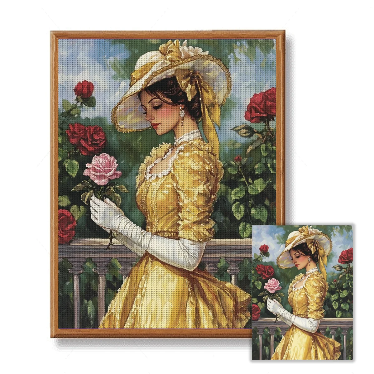 1set 30x40cm[11.8x15.7inch]/40x50cm[15.7x19.7inch]Princess Cross Stitch Kit, Including Drawings, Needles, Fabric, Instructions