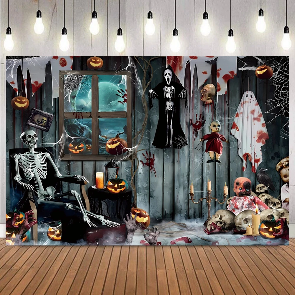 Halloween Horror Circus Backdrop for Photography Evil Clown Scary Carnival Hallowmas Photo Background Kids Birthday Party Decor