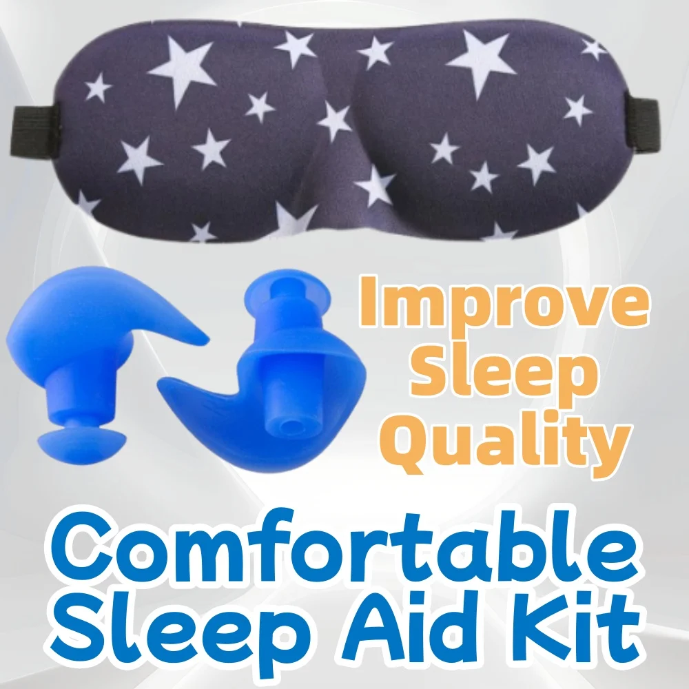 

1Pair Silicone Spiral Noise Reduction Earplugs With 1Pc 3D Sleeping Mask Eyepatch Sleep Quality Improve Set