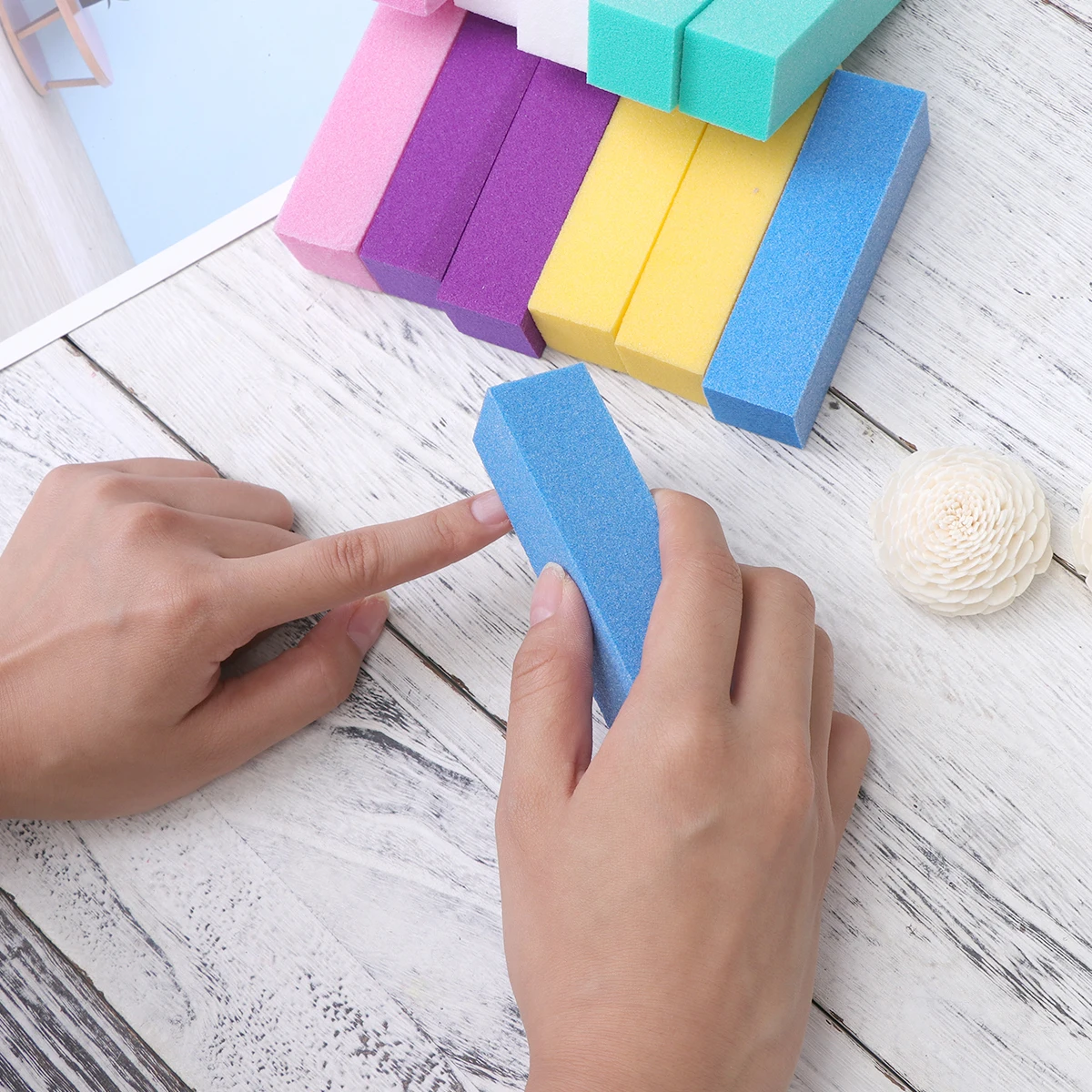 

6PCS Nail Files Tools Healthy Strong Nails Coarse Smooth Edge Manicuring Surface Sanding Removal Phototherapy