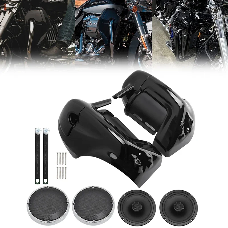 

Motorcycle Gloss Black Lower Vented Leg Fairings Glove Box For Harley Touring Road King Electra Street Glide 1983-2013