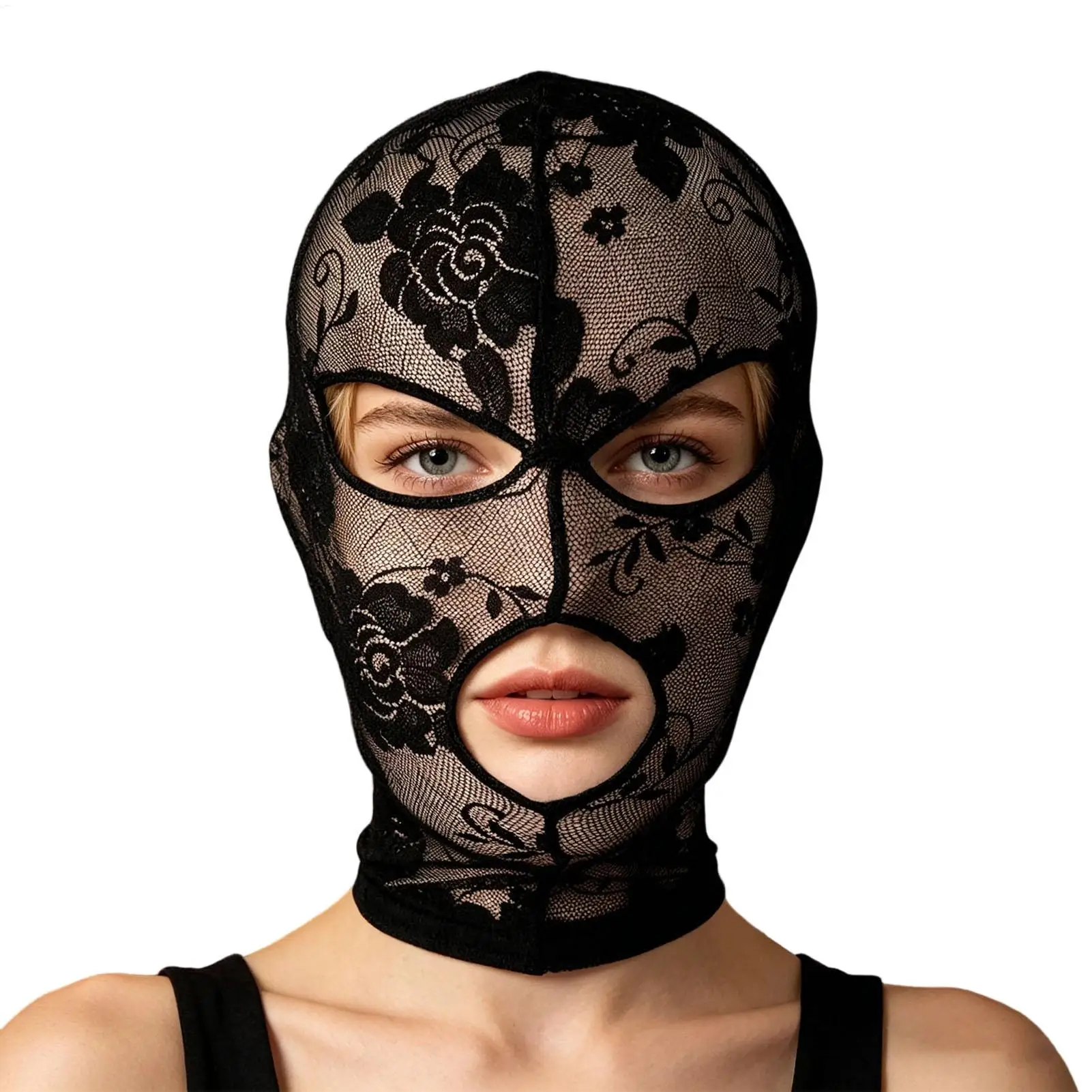 Halloween-Spitzenschleier, modischer, ausgehöhlter Deko-Spitzengesichtsschleier, dunkler Spitzen-Kopfschmuck, Halloween-Cosplay, ausgehöhlter Gesichtsschleier