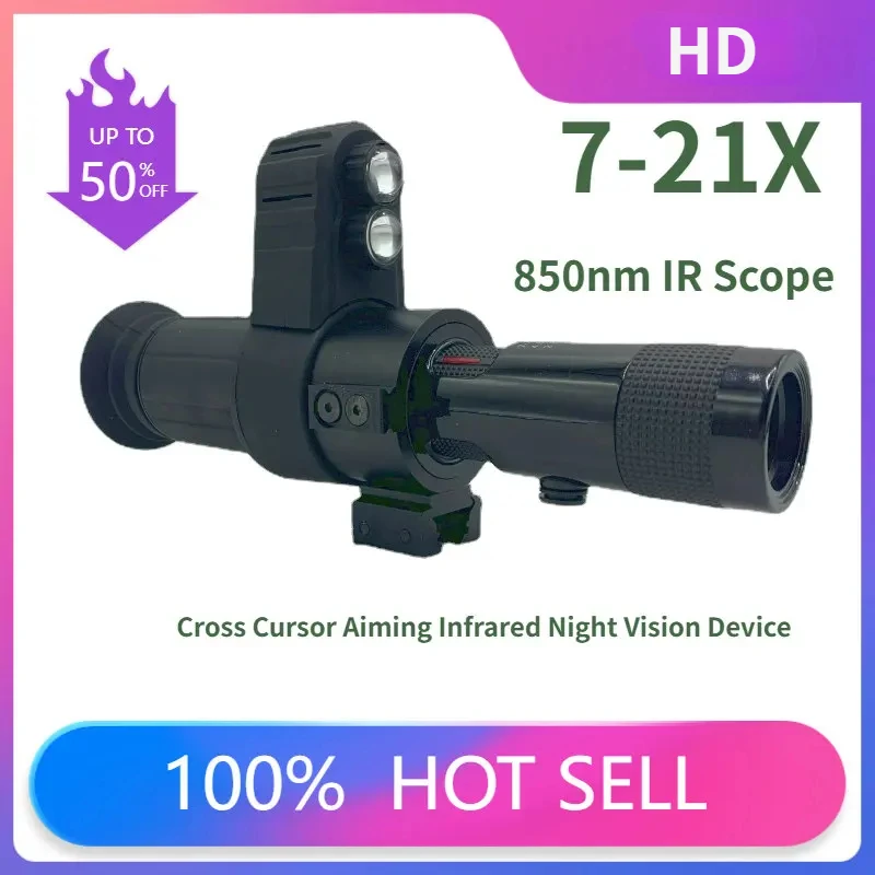 

850nm Cross Cursor Aiming Infrared Night Vision Device Tactical HD Search Sighting Telescope Set Monocular IR Hunting Telescope