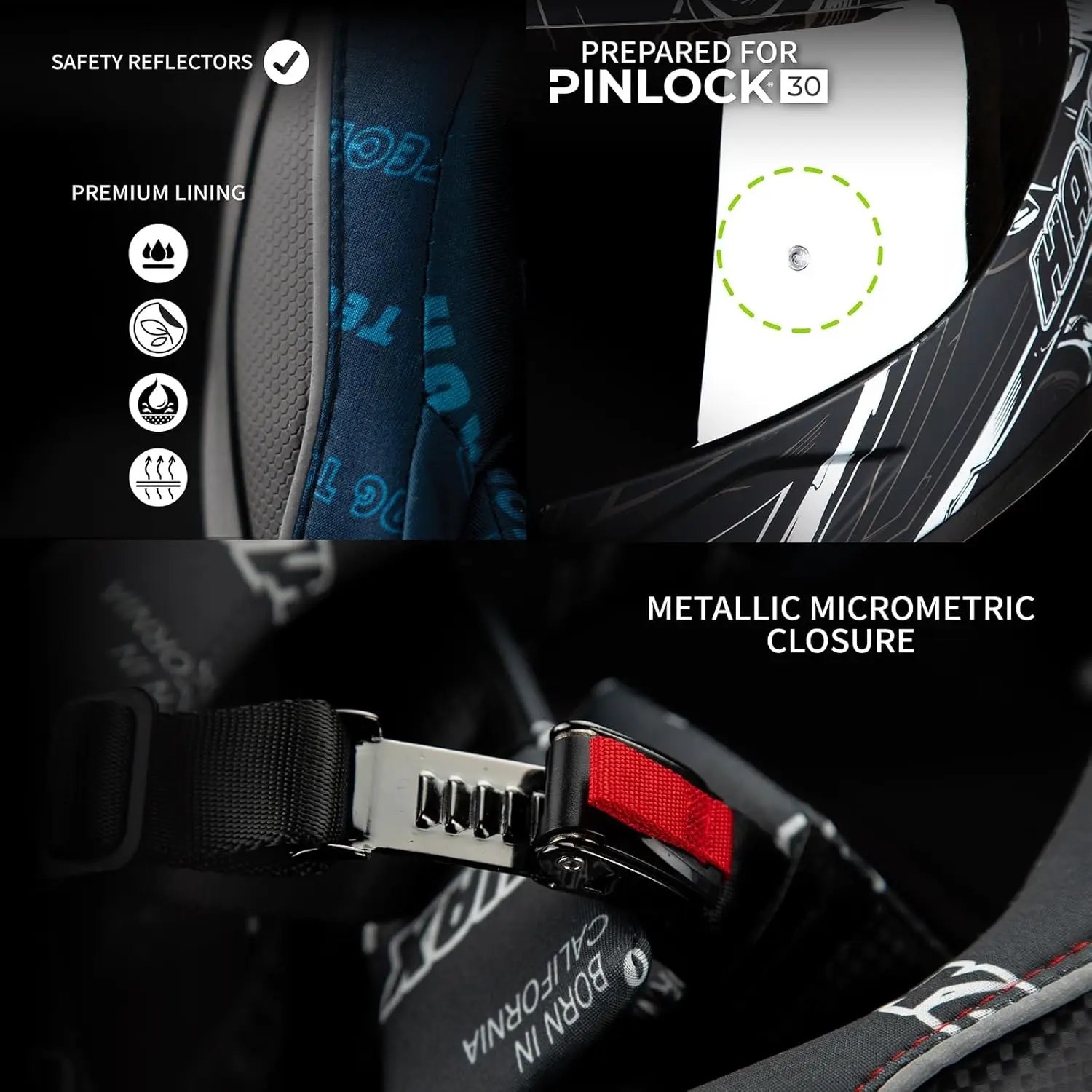 Helm Sepeda Motor Onix Full Face untuk Pria, Helm Motor dengan Pinlock Ready, Bersertifikasi DOT, Nyaman Dipakai