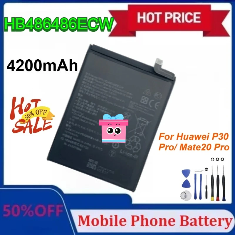 

New HB486486ECW 4200mAh Mobile PhoneBattery for Huawei P30 Pro/ Mate20 Pro Replacement Batteries with Tools
