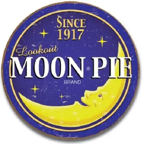 Moon Pie Round Logo Retro Kitchen Cafe Snack Lunch Wall Art Decor Metal Sign