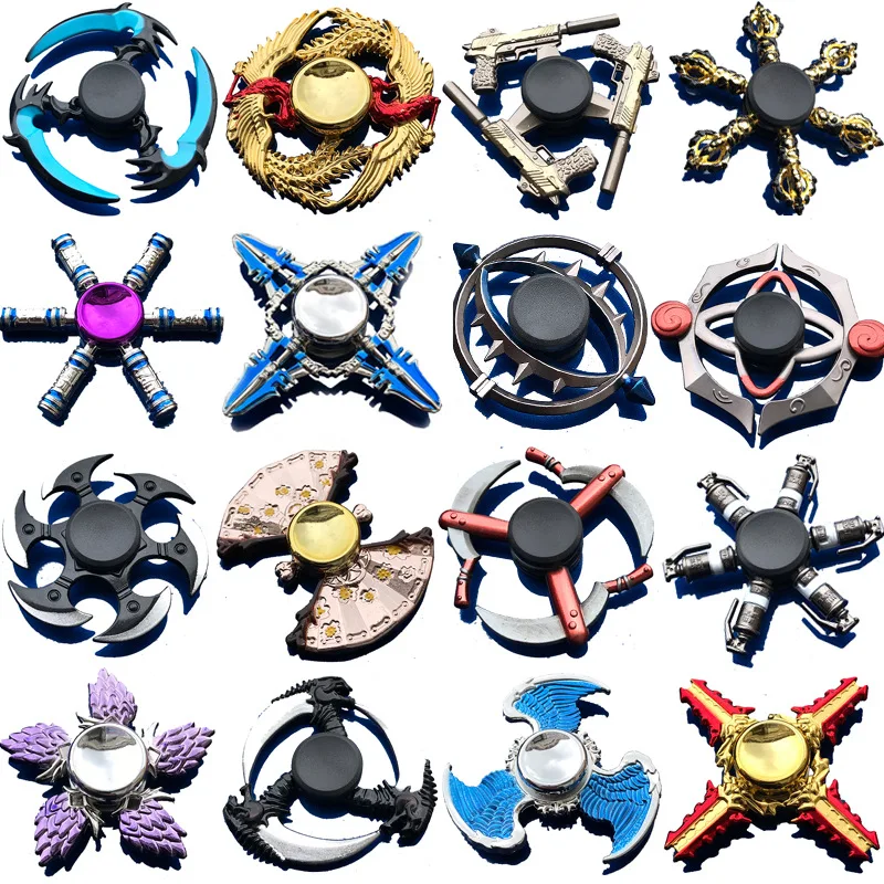 Fidget Spinner อะนิเมะเกมการ์ตูนปลายนิ้ว Gyroscope โลหะสังกะสีโลหะผสม Mute Hand Spinner Smooth Electroplate ความเครียดบรรเทาของเล่น