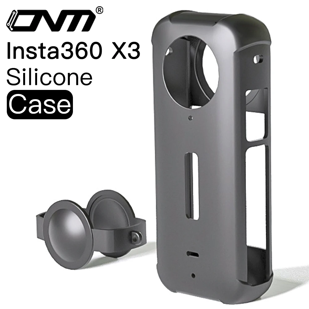 

Case for Insta360 X3 with Silicone Lens Cap Protector Shockproof Protective Cover for Insta 360 X3 Anti-scratch Accessories