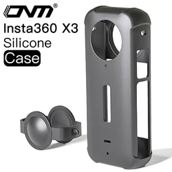 Case for Insta360 X3 with Silicone Lens Cap Protector Shockproof Protective Cover for Insta 360 X3 Anti-scratch Accessories