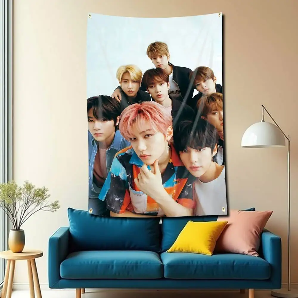 K-pop BoyS S-Stay SKZ Flag Tapestry Banner for Bedroom Living Room Outdoor Camping Custom Supported