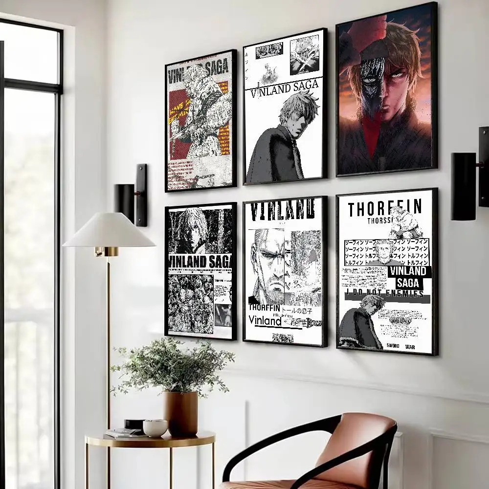 XL Cool Popular Fashion Hot Youth Manga Vinland Saga Poster Self-adhesive Art Paper Sticker Coffee House Bar Room Wall Decor