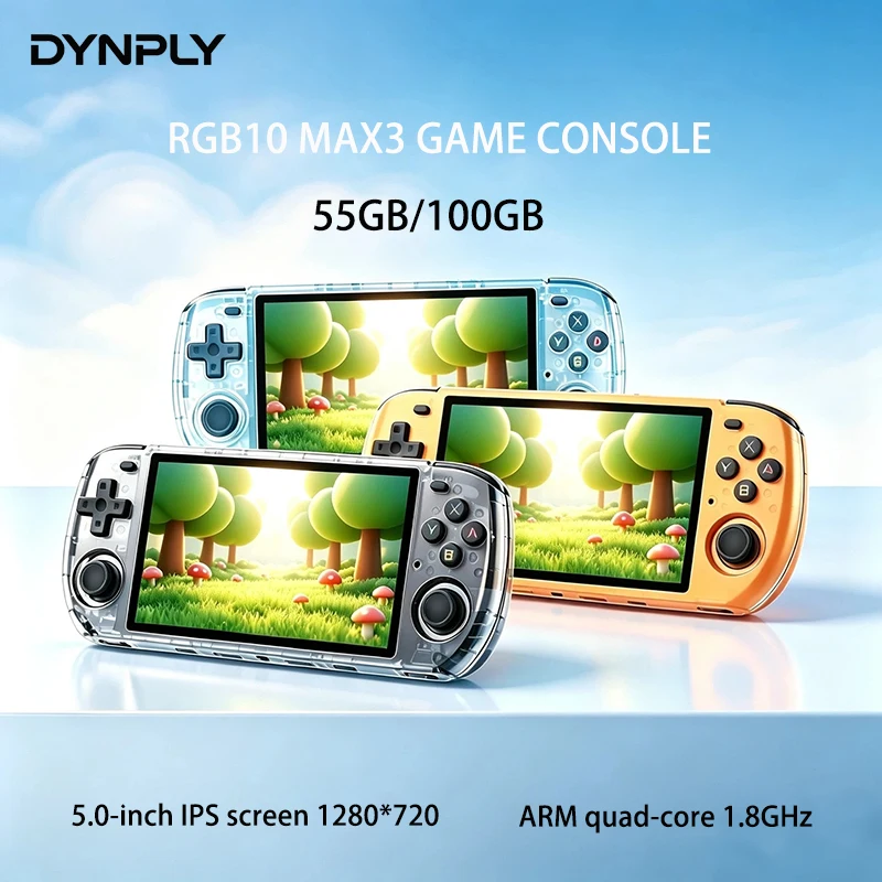 POWKIDDY RGB10 MAX3 Retro Handheld Game Console 5.0-inch IPS Screen 1280*720 RK3566 Open Source Linux 4000 mAh Battery Gifts