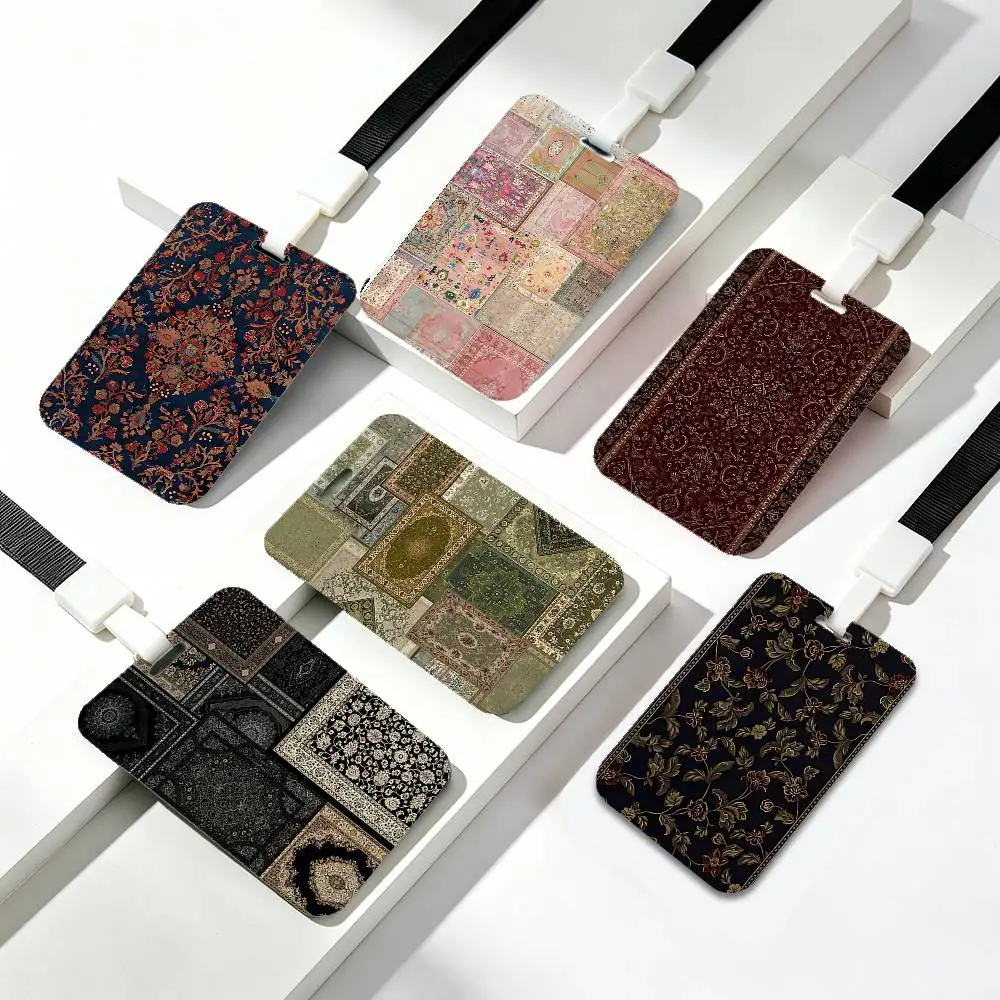 Persian Carpet ID Card Holder Badge Holders Lanyard Business Exhibit School Strap Neck Hang