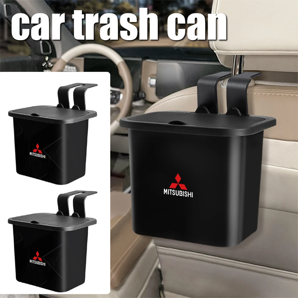 Автомобильный мусорный бак с откидной крышкой для хранения мусора, аксессуар из АБС-пластика для Mitsubishi Ralliart Lancer EX Outlander 3 Pajero 4 Galant ASX L200