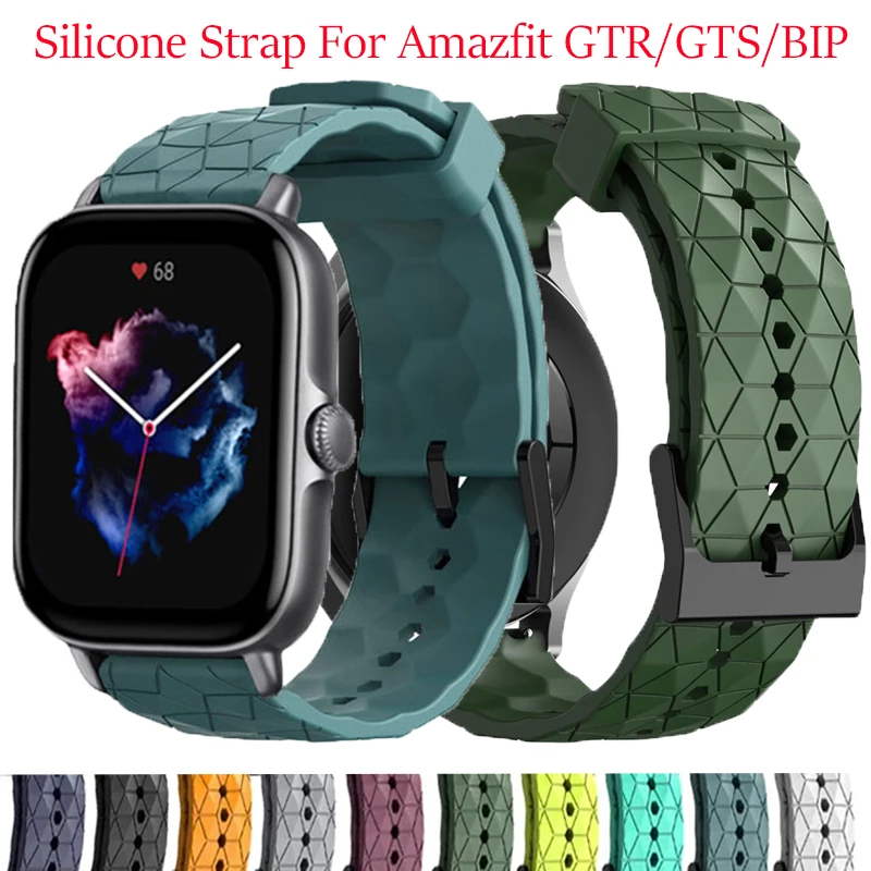 Silicone Strap For Amazfit Bip 3/ 3 Pro Sport Band For Huami Amazfit GTS 2/ GTS 2e/GTS 2mini/GTS 3/4/4mini/GTR 47mm/GTR 3 Pro/2e