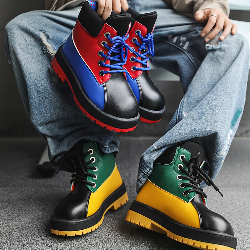 

High Quality Mens Boots Fad Street Style High Top Boots for Men British Cool High-end Men's Boots Designer Motorcycle Boot Botas