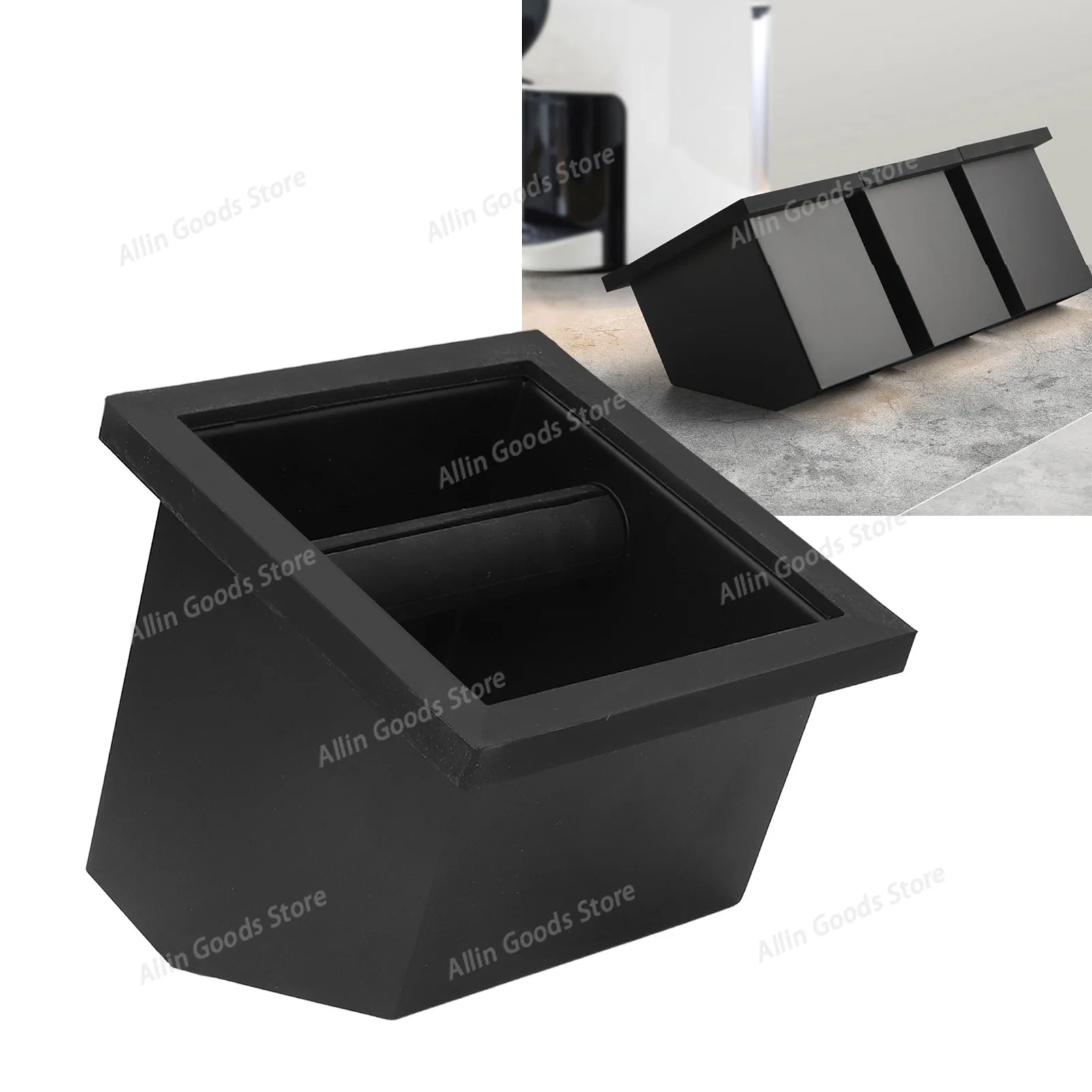 Stainless Steel Coffee Knock Drawer Bottomless Embedded Oblique Spout Grounds Collector Household Kitchen Bar Accessory