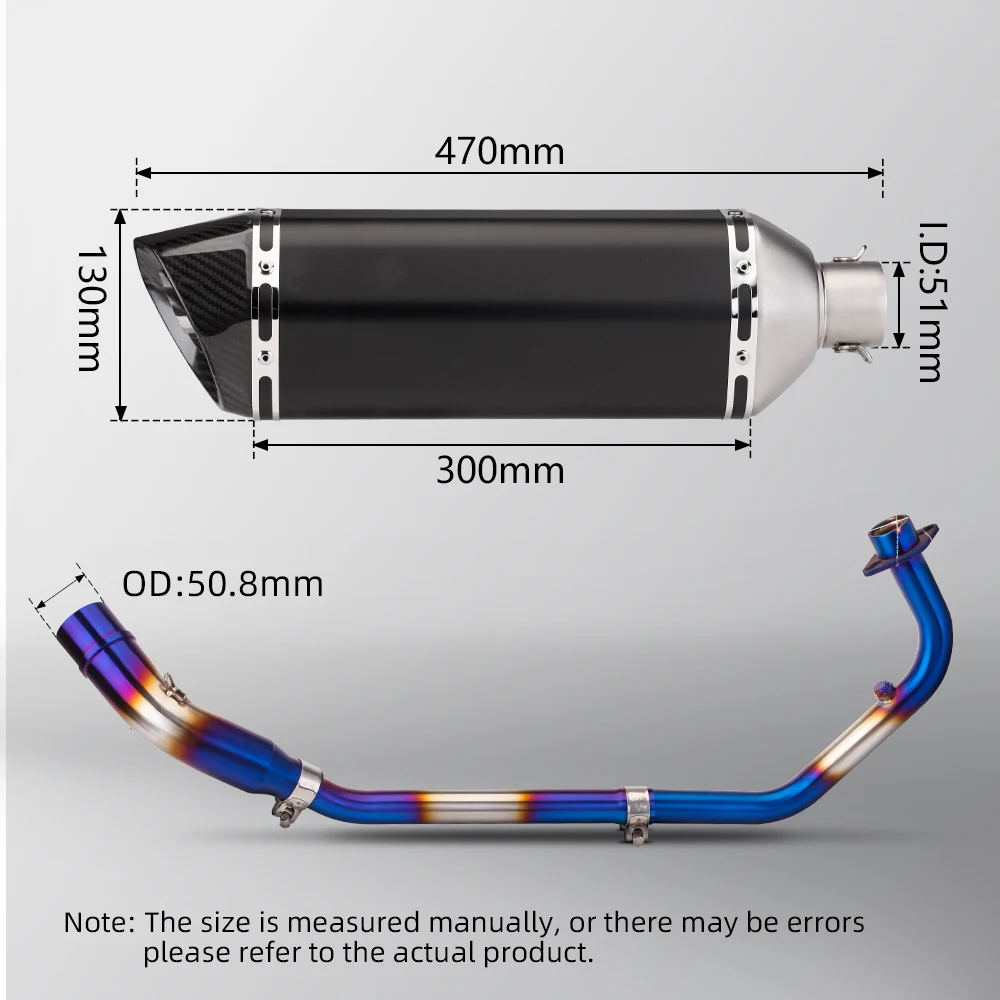 

Motorcycle Full Exhaust System Front Link pipe Racing Line Escape Moto Carbon Muffler For Honda CBR150R CB150R 2017-2021