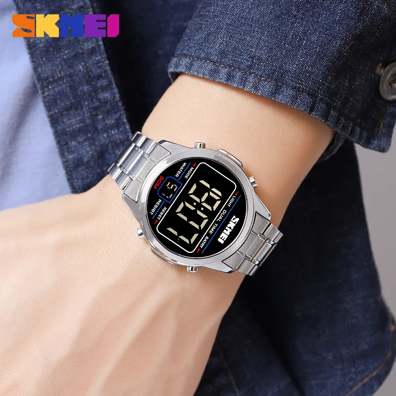 SKMEI duplo tempo cronómetro cronometragem data despertador semana luz noturna hora completa sistema 24 horas contagem regressiva movimento eletrônico atmosférica de alto nível clássico impermeável 30 metros 2127