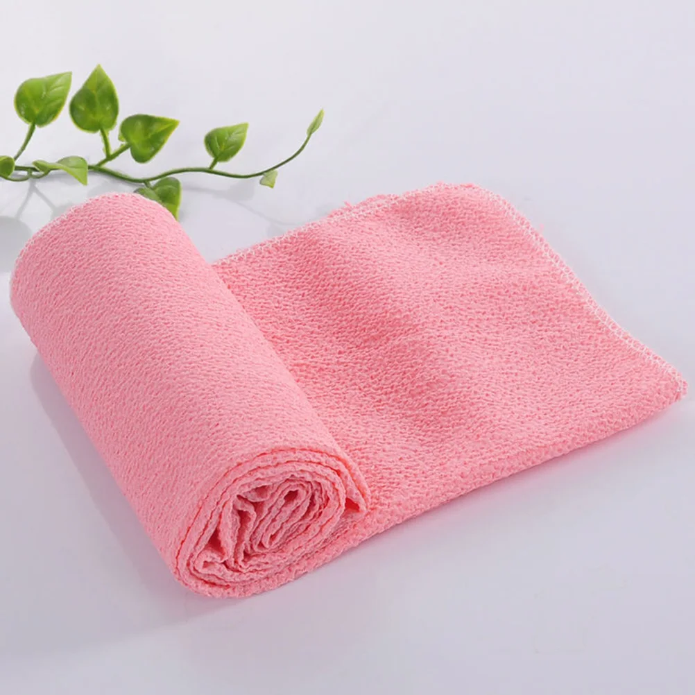 

2Pcs Black Bath Towels Washcloth Back Scrubber Shower Supplies Plant Fibers Safe Remove Dead Skin Portable Long Use