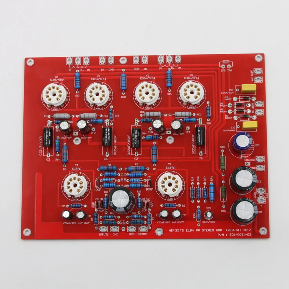 HiFi EL84+ECF80 Stereo Push Pull Amplifier Board Classic Tube Power Amp Board Kit