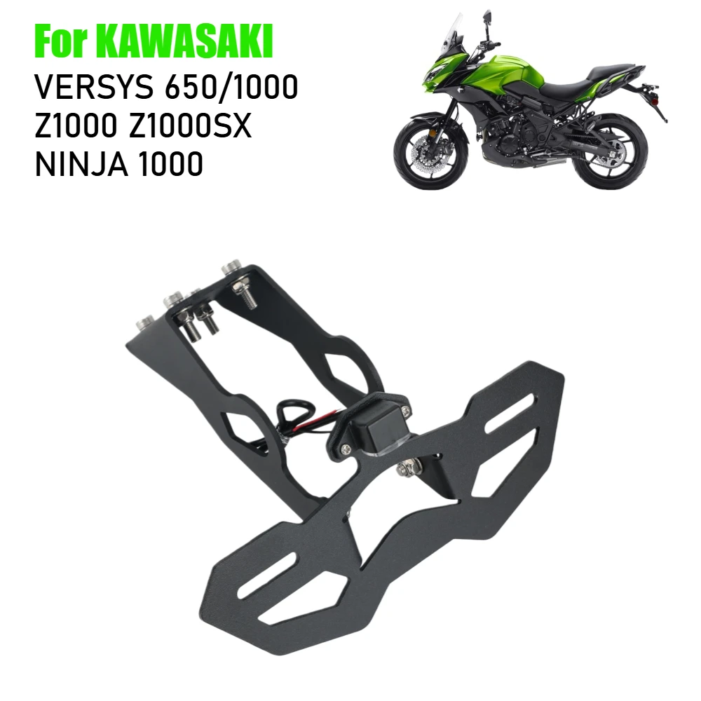 

For KAWASAKI VERSYS 650 1000 NINJA Z1000 Z1000SX Motorcycle License Plate Holder LED Tail Tidy Fender Eliminator Accessories