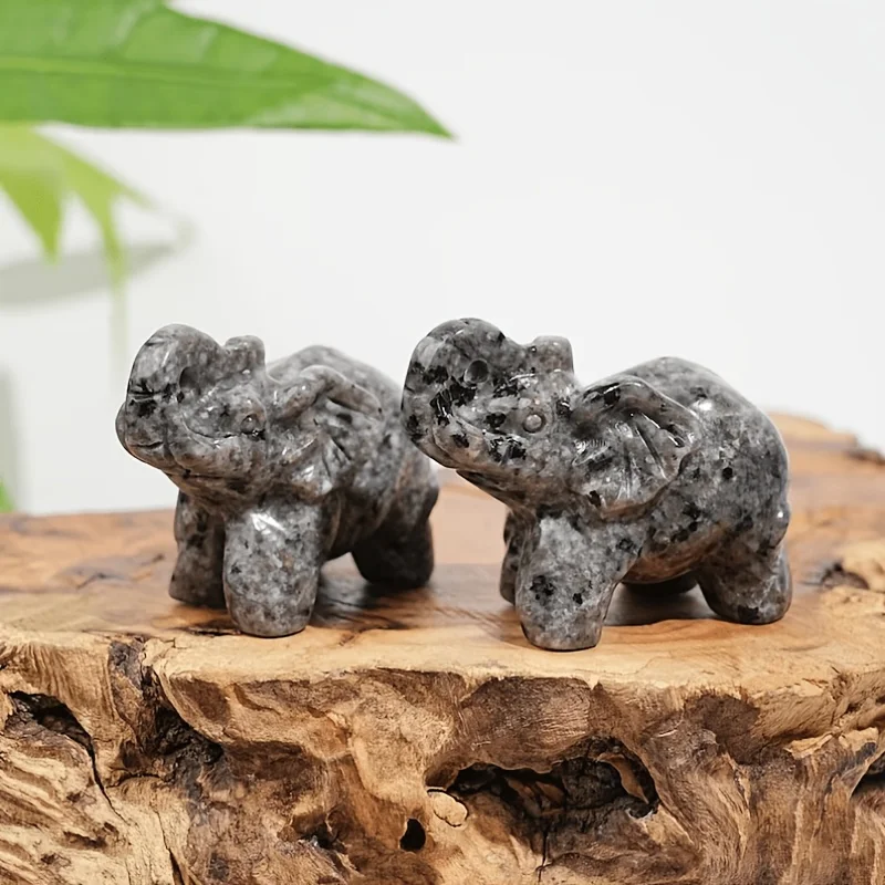 Natural Yooperlite Elephant Crystal Figurine 5cm UV Reactive Carved Animal Statue Healing Stone Home Decor Reiki Gift