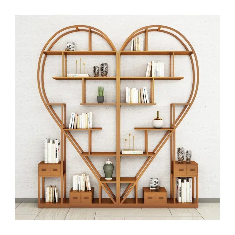 Beauty Salon Heart-shaped Shelves, Bookshelves, Floor-to-ceiling Simple Partitions, Office Art, Bogu Display Shelves