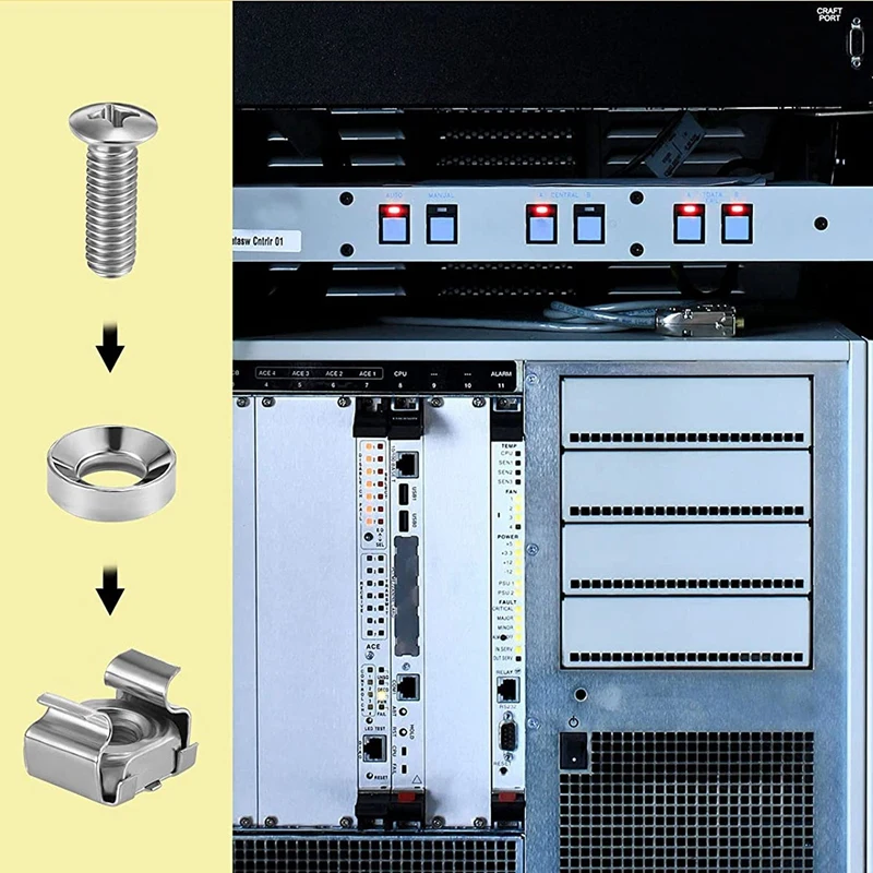 

50 Sets M6 Rack Screws Set 20mm Screws and Cage Nuts Rack Mount Screws and Square Insert Nuts Server-AT48
